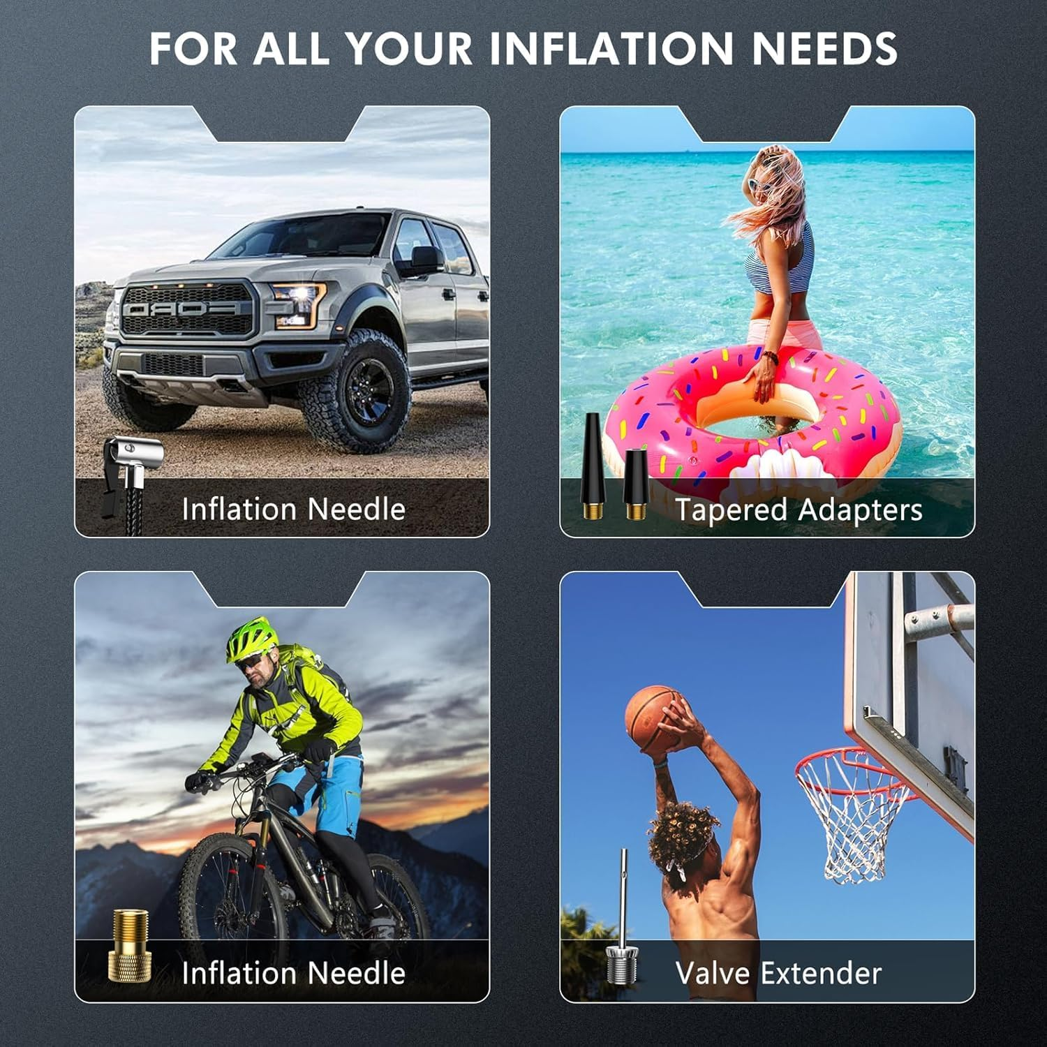 Portable Tire Inflator Air Compressor 12V DC, Auto Tyre Pump with LED Light Car Accessories, Digital Air Pump for Car Tyres, Suv,Basketballs,Bicycles,Swimming Rings (Blue)