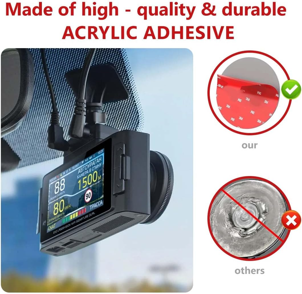 Pack of 10 3M Double-Sided Adhesive Tape Stickers, VHB Car Camera Mounting Tape for Car, Dashboard, Waterproof, Heat Resistant, Strong Adhesive Tape Stickers (Square and Round) image number 2