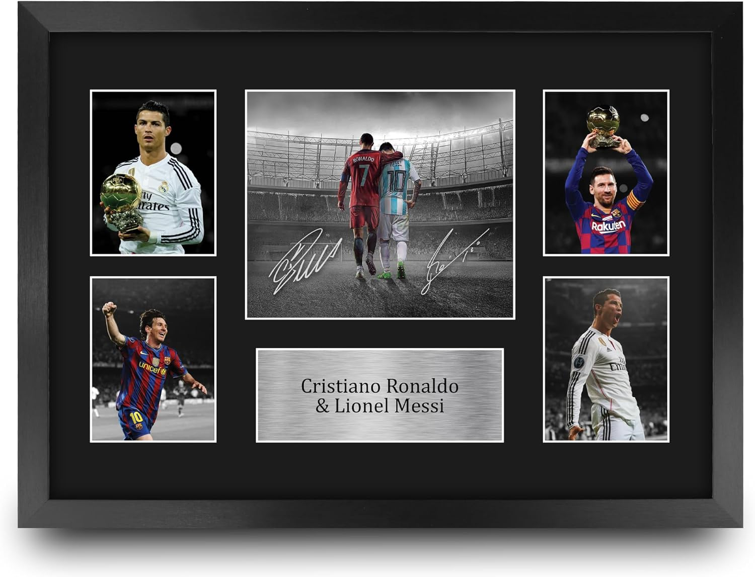 HWC Trading Cristiano Ronaldo & Lionel Messi Printed Memorabilia Signed Autograph Photograph Display for Football Fans and Supporters - A3 Framed image number 4