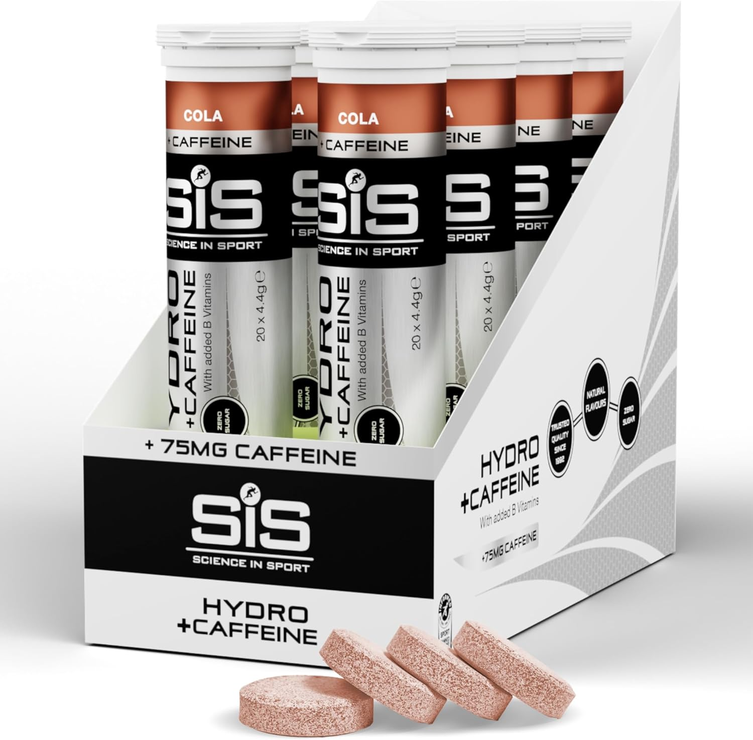SIS Hydro Electrolyte Tablets - Zero Sugar, Vegan & Gluten-Free Hydration Supports Endurance Energy Drink - Cola Flavour - 20 Effervescent Tablets, 8 Bottles image number 2