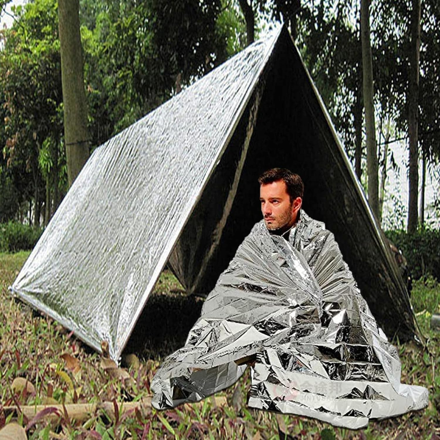 Space Blanket Survival Kit Camping Blankets,Emergency Thermal Blankets,Survival Reflective Thermal First Aid Foil Blankets,Emergency Thermal Blankets Space Blankets Survival Camping Blankets (6) image number 1