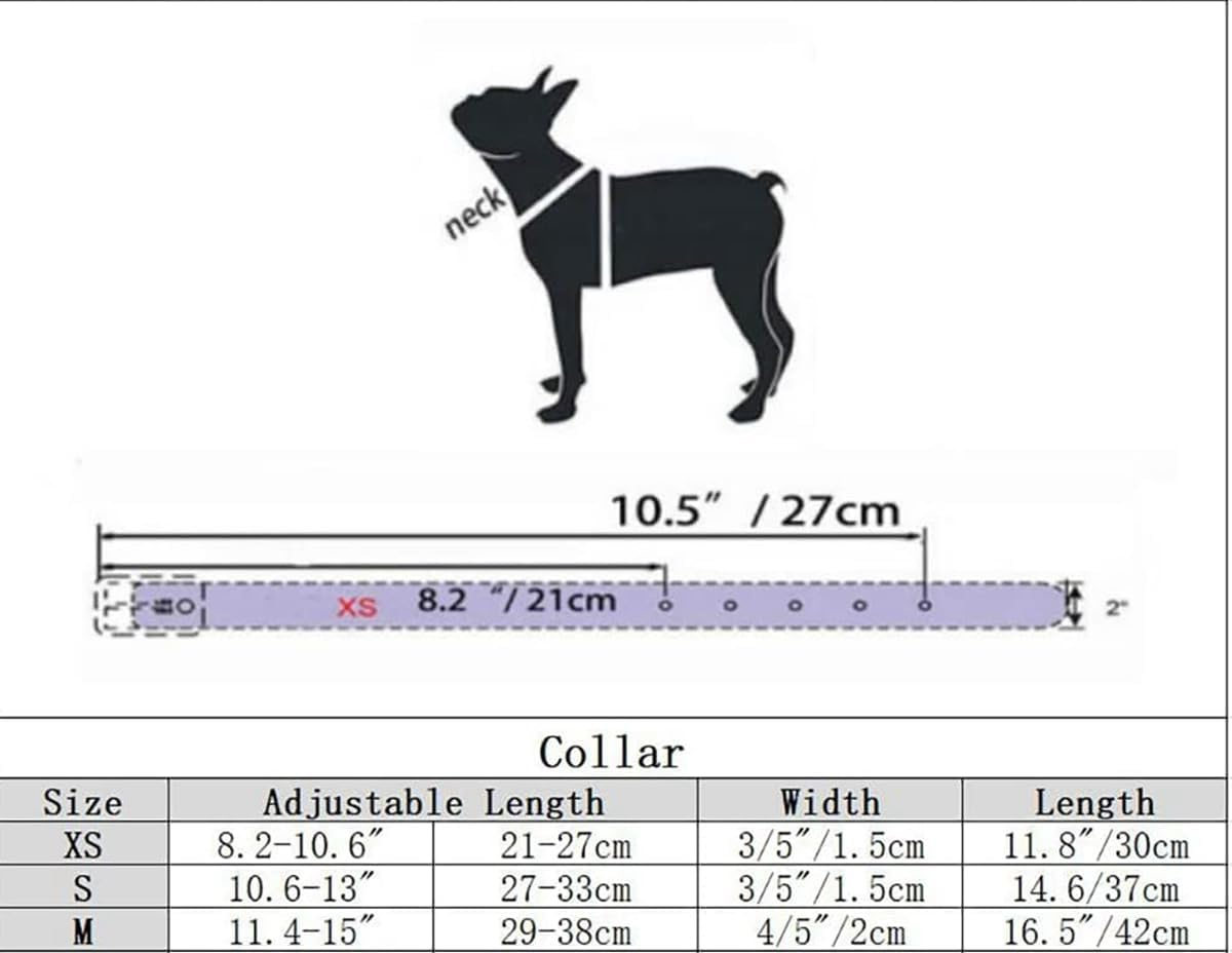 Serijoars Spiked Dog Collar Spiky Cat Collar PU Leather Adjustable Pet Collar Kitten Spiked Collar (S, Hot Pink) image number 2