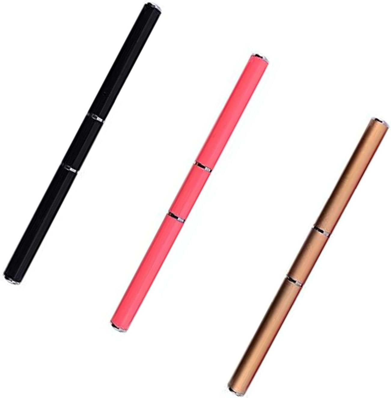 Polygel Nail Brush and Picker Tool Dual-Ended 2 in 1 Design Gel Nail Brush and Spatula Stainless Steel Tool for Nails Extension and Quick Building Gel (BK+PK+GD) image number 2