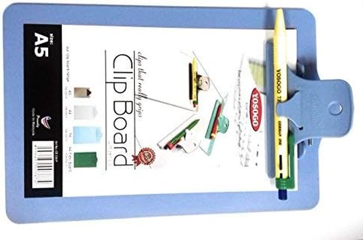 Yosogo A5 (6X9") Size Plastic Clipboard &ndash; 2 Pack with Handy Pen Holder & Pen &ndash; Holds up to 40 Sheets &ndash; Portable 6X9 Inch Size &ndash; Durable Plastic &ndash; Writing, Office, Stationary, School Supplies Set image number 4