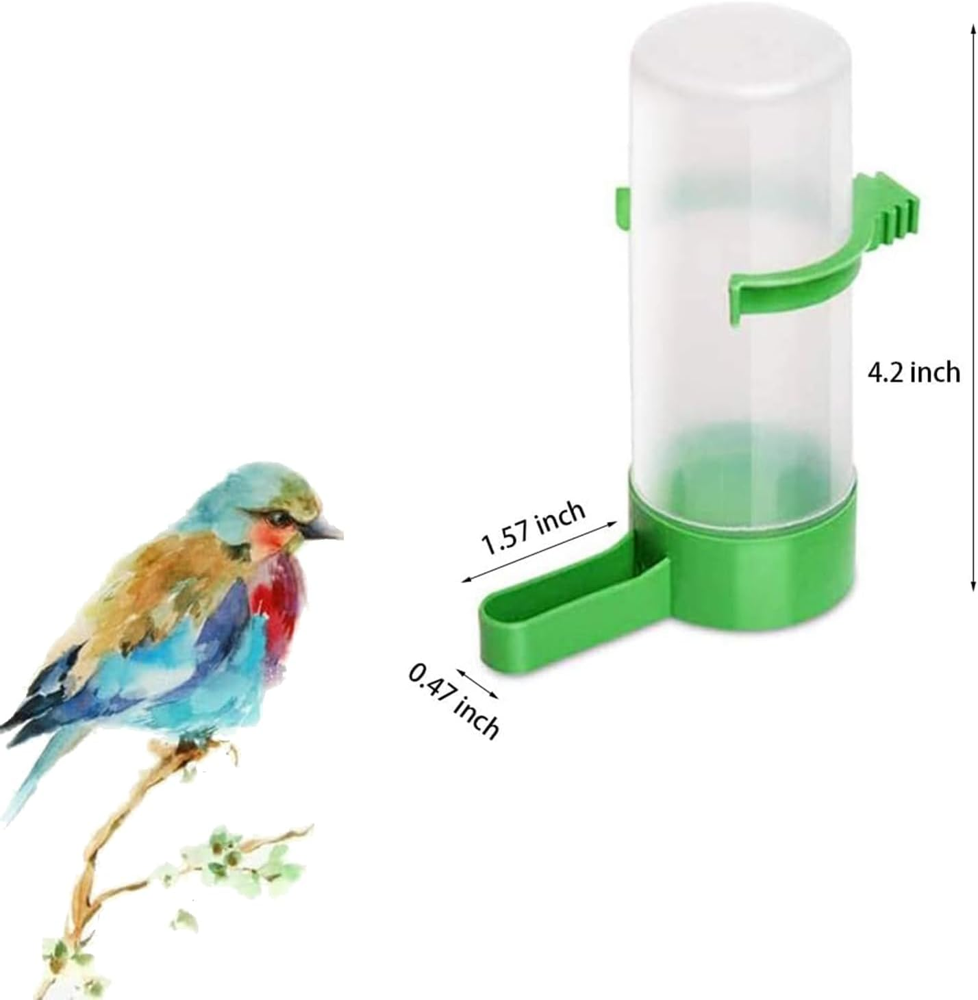 FUNNTY 4PCS Automatic Bird Water Feeder,Bird Water Bottle Drinker Container Food Dispenser Hanging in Birds Cage,For Parrots, Lovebirds, Transparent Bird Gravity Water Dispenser (140 Ml / 4.73 Oz) image number 3