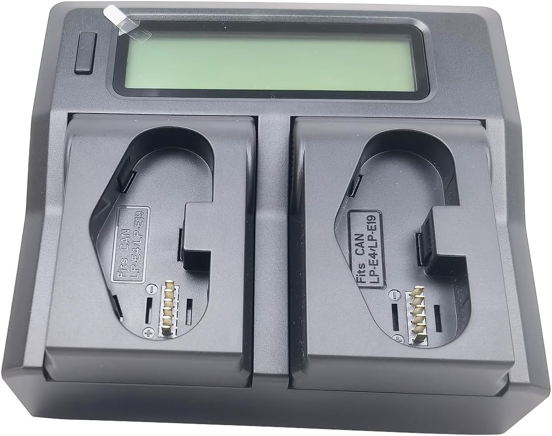 Quick Lcd-Screen Battery Charger for Canon LP-E4 LP-E4N LP-E19 as LC-E19 LC-E4 EOS 1D C EOS 1D X EOS 1D 1Ds Mark IV III Camera image number 1