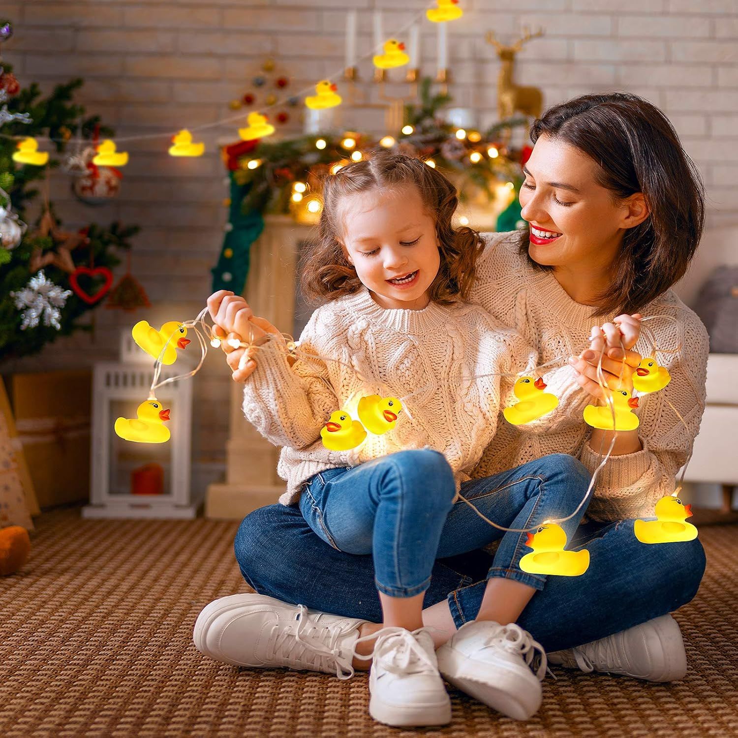 10 LED Children'S Room LED String Lights for Holiday Wall Window Tree Decorative Party Yard Garden Kids Bedroom Living Dorm Uses Squeeze Sound Squeaky - Duck image number 2