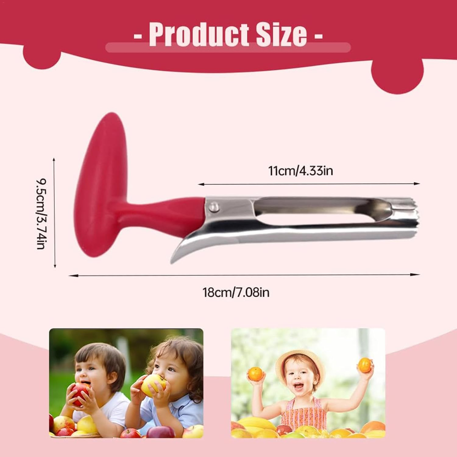 Fruits Core Removal Tool,Stainless Steel Fruits Corer Kitchen Gadget for Pears | Sturdy Fruits Core Remover, Professional Fruits Corer for Home School image number 6