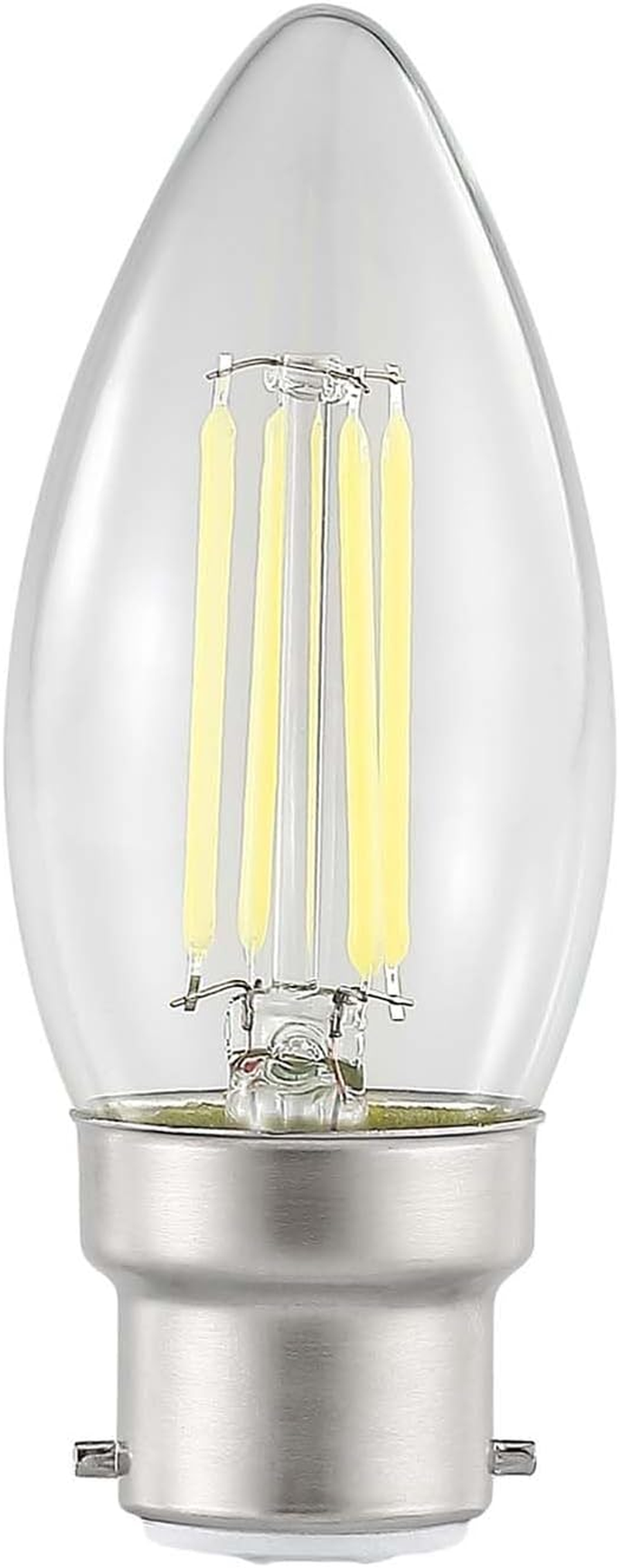 Candle Shape LED Filament Lamp B22 Base 4W 6000K Day Light Glass Bulb Globe 450 Lm 360&deg; Beam Angle SAA (5)