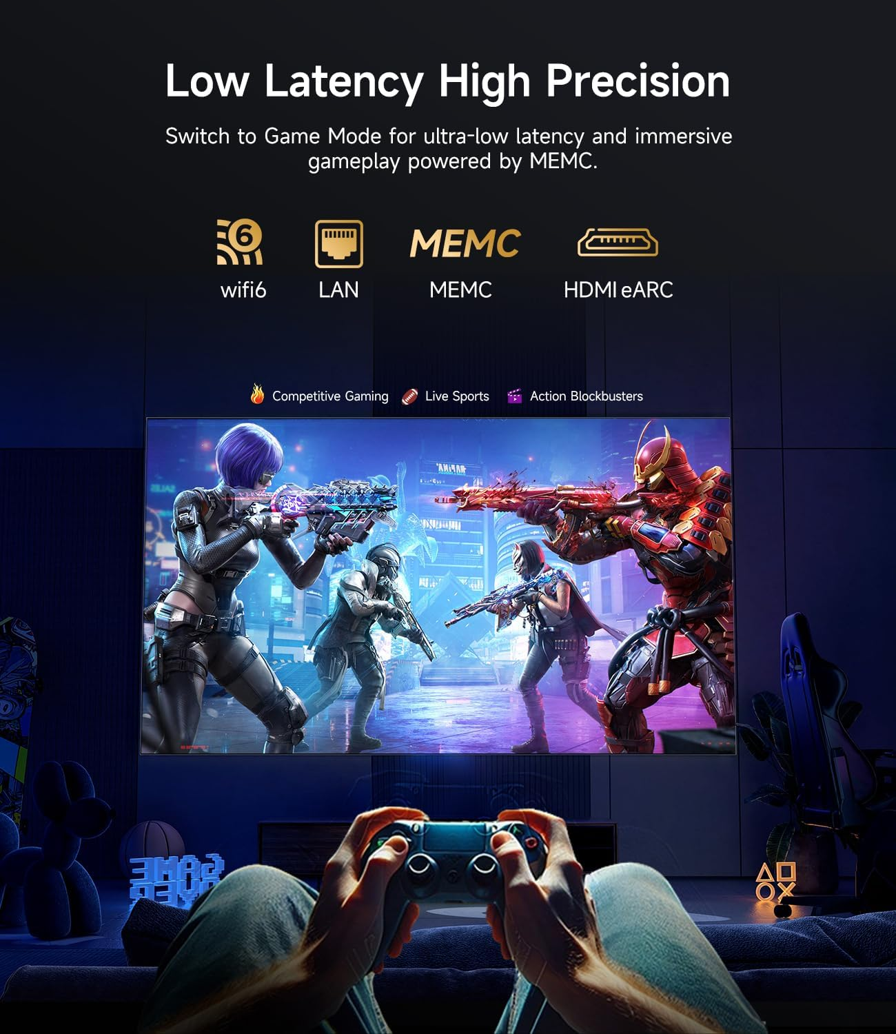 4K Projector 2400 ANSI 2026 Upgraded HDR10+ Ultra HD Daytime Smart Projectors with AI-PQ, Tof Autofocus HDMI Earc Auto Lens Cap Dolby Audio 64GB for Movie Night, Home Theater, Gaming, Daylight Viewing - Silver image number 4