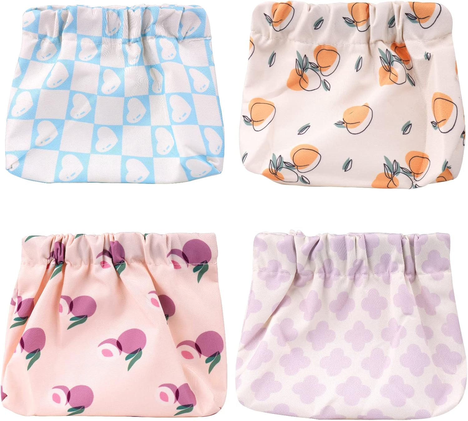 BUSOHA Small Makeup Bag for Purse, Mini Portable Cosmetic Bags for Women, Coin Purse Lipstick Cosmetic Accessories Organizer, Small Travel Kit Storage Pouch, 4 PCS, 4.7*4.3INCH, Mini Storage Bag