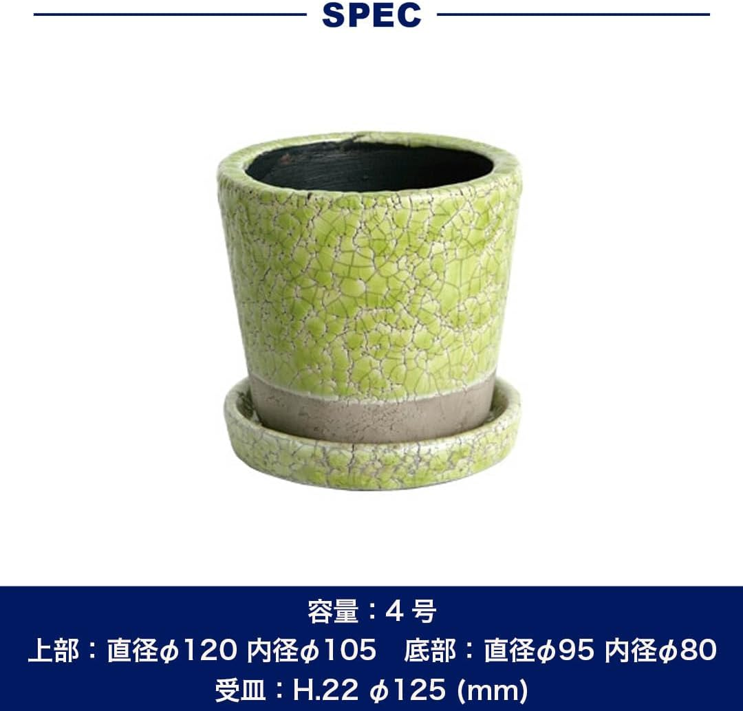 Dulton CH13-G476LGN Color Glazed Pot, Gardening Supplies, Color Lime Green, Size M, with Bottom Hole image number 4