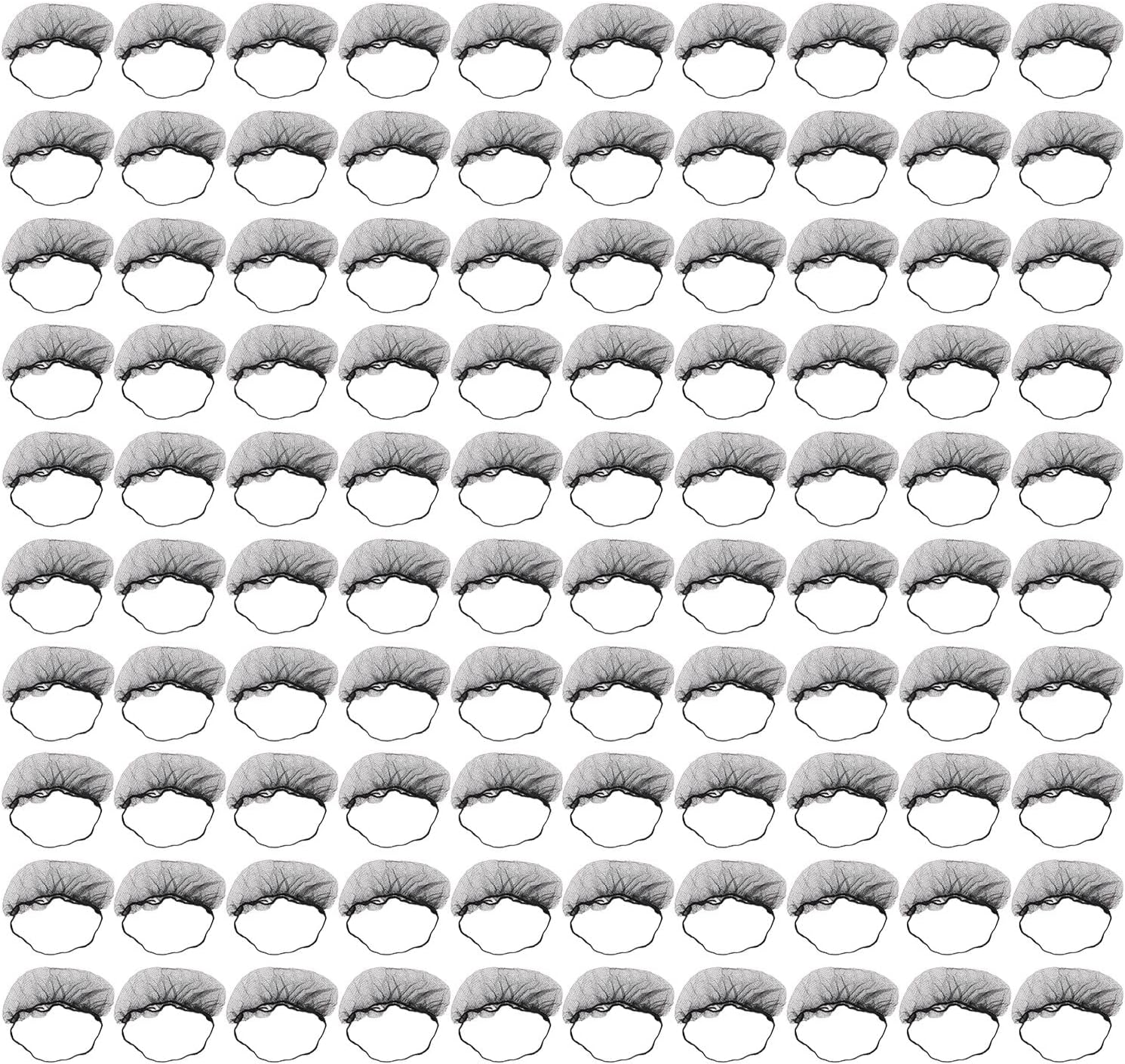 Beard Covers, Dispoable Beard Net 100Pcs for Food Production for Male (Black) - White image number 5