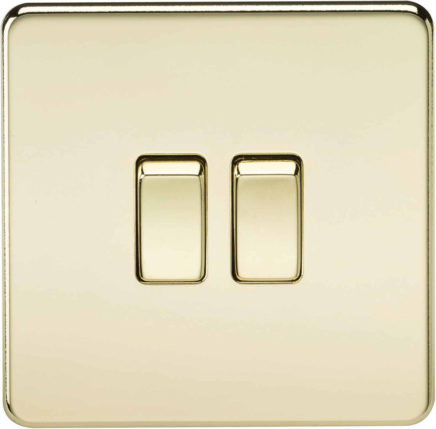 Knightsbridge SF3000PB Screwless 10 a 2-Gang 2 Way Switch, Polished Brass image number 7