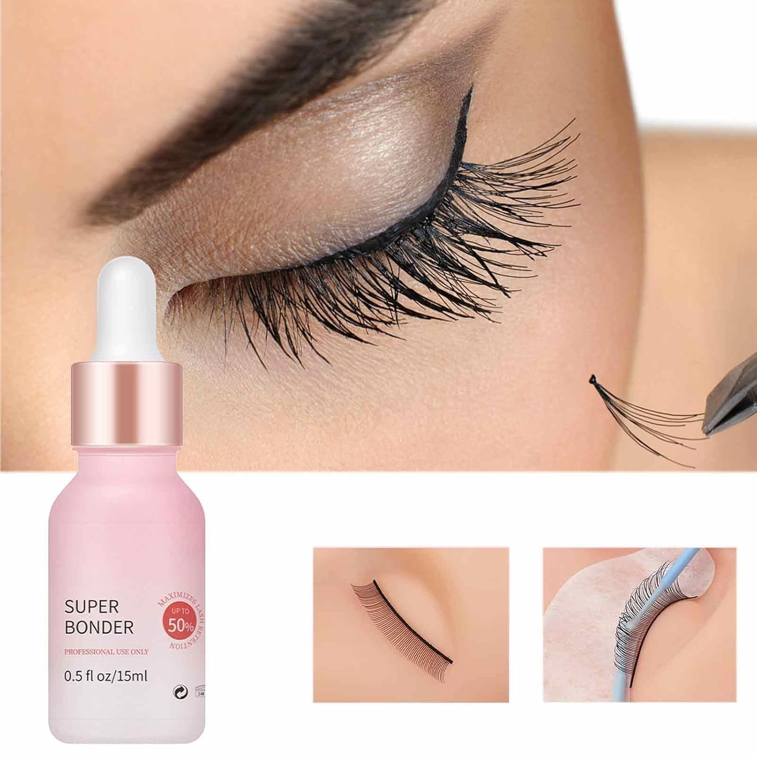 Lash Bonder for Eyelash Extensions,Super Bonder for Lash Extension Glue | Glue Accelerator for Better Bond, Lash Seal Lock Glue Fume Reduce Irritation, Proof Water Oil for Longer - 10Ml image number 3