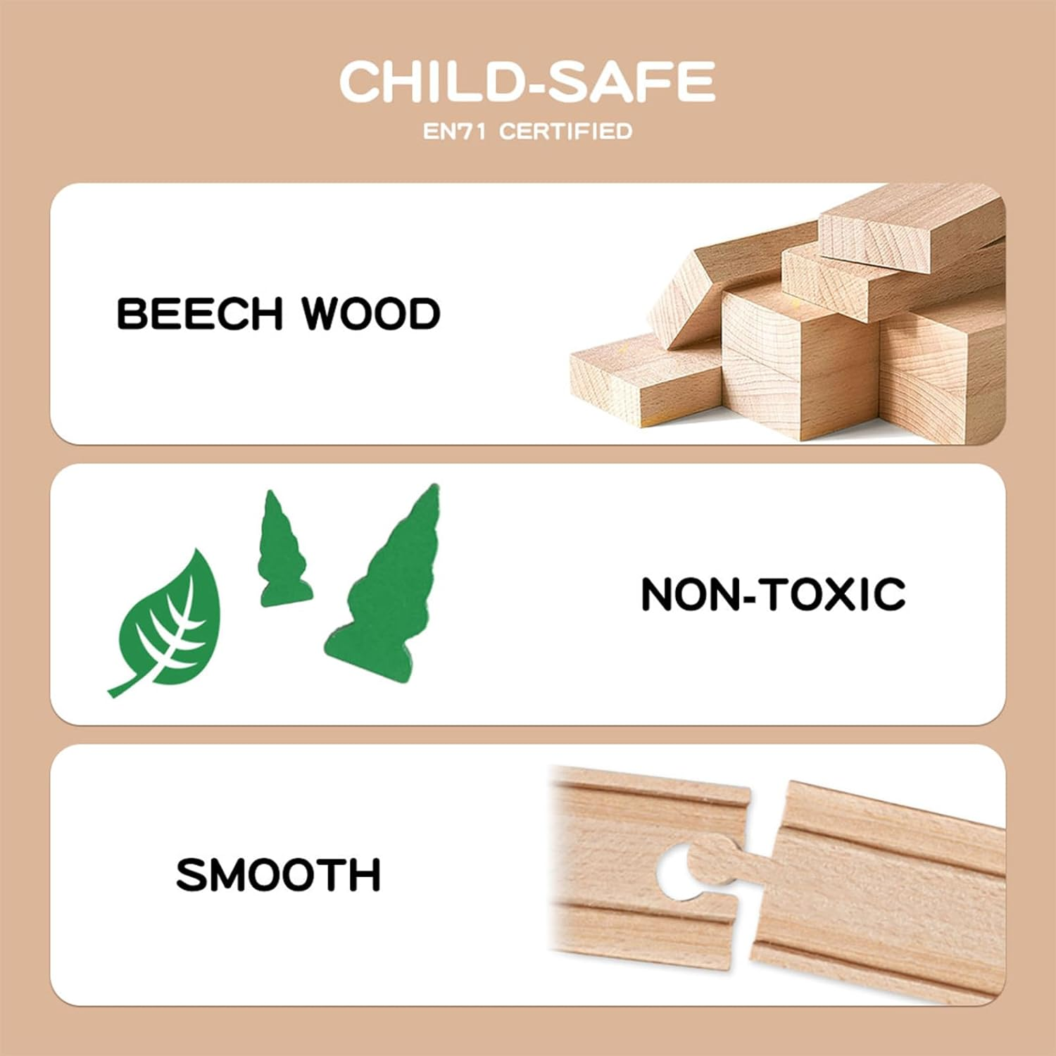 Bopeep Train Play Toys Set Kids/Toddler Track Vehicle DIY Wooden Cars Miniature Magnetic Trains Storage Puzzle Railway & Road Activity Girls&Boys 55PCS image number 5