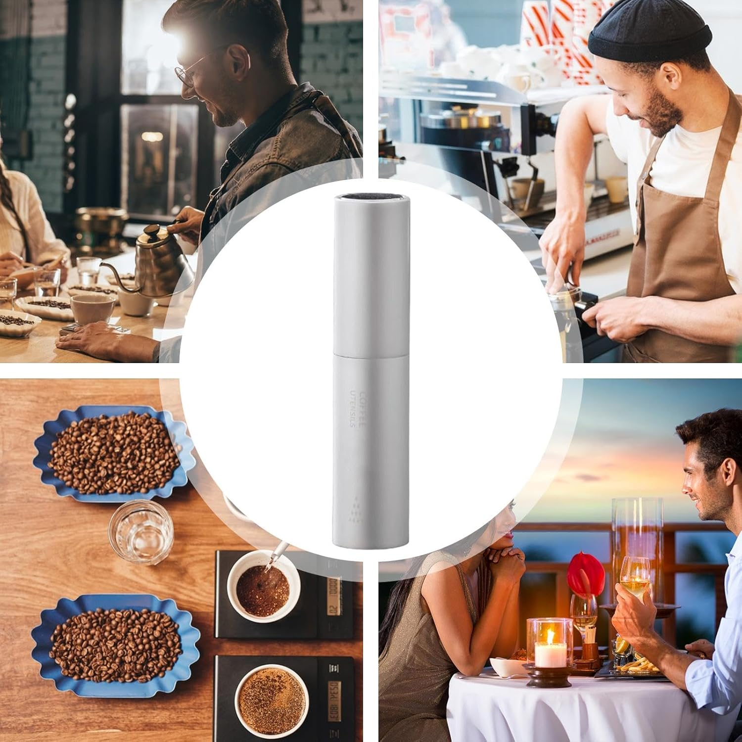 Spray Bottle - Coffee Bean Spray Bottle | 10Ml Spray Bottle Water Atomizer, Refillable Small Splitter Bottle, Fine Mist Spray Bottle, Coffee Bean RDT Spray Bottle, Spray Bottle for Coffee Beans - Silver image number 2