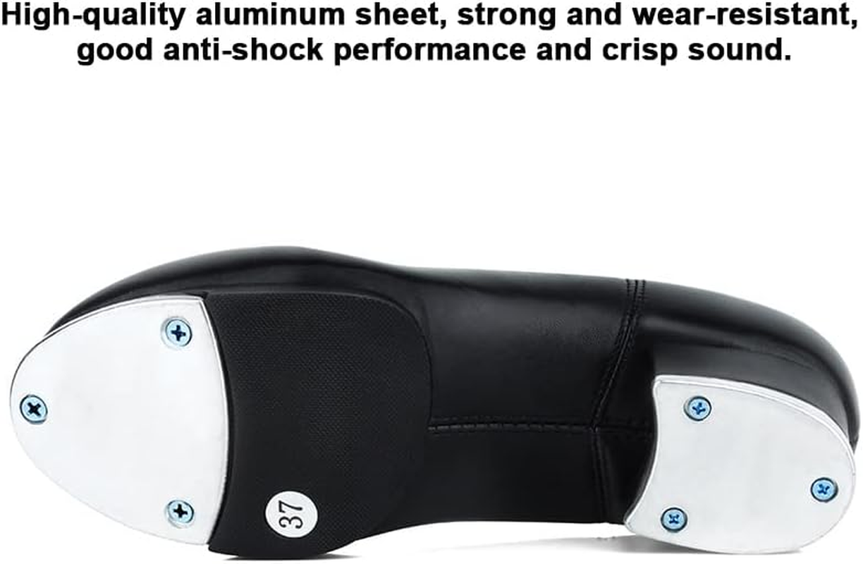 Adult Tap Shoes - Tie up Split Sole Jazz Tap Dance Shoe,Comfortable Tap Shoes Rubber Sole Dance Footwear Suitable for Women Black image number 1