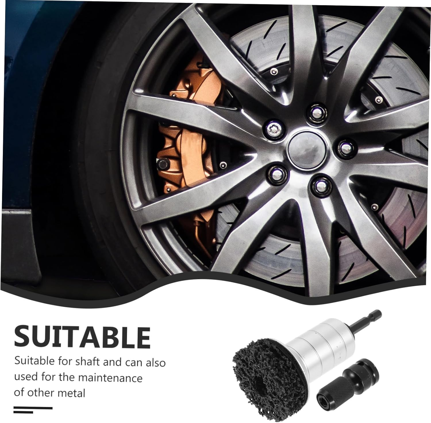 JUMPLAWN Rust Removal Tool for Wheel Hub Automotive Wheel Rust Cleaning Tool and Brake Disc Maintenance image number 6