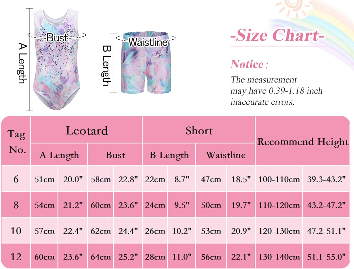SEAUR Girls' Leotard Gymnastics Shorts Headband Set Kids Gymnastics Jersey Shorts Gymnastics Sleeveless / Long Sleeve Leotard Dance Clothing image number 2