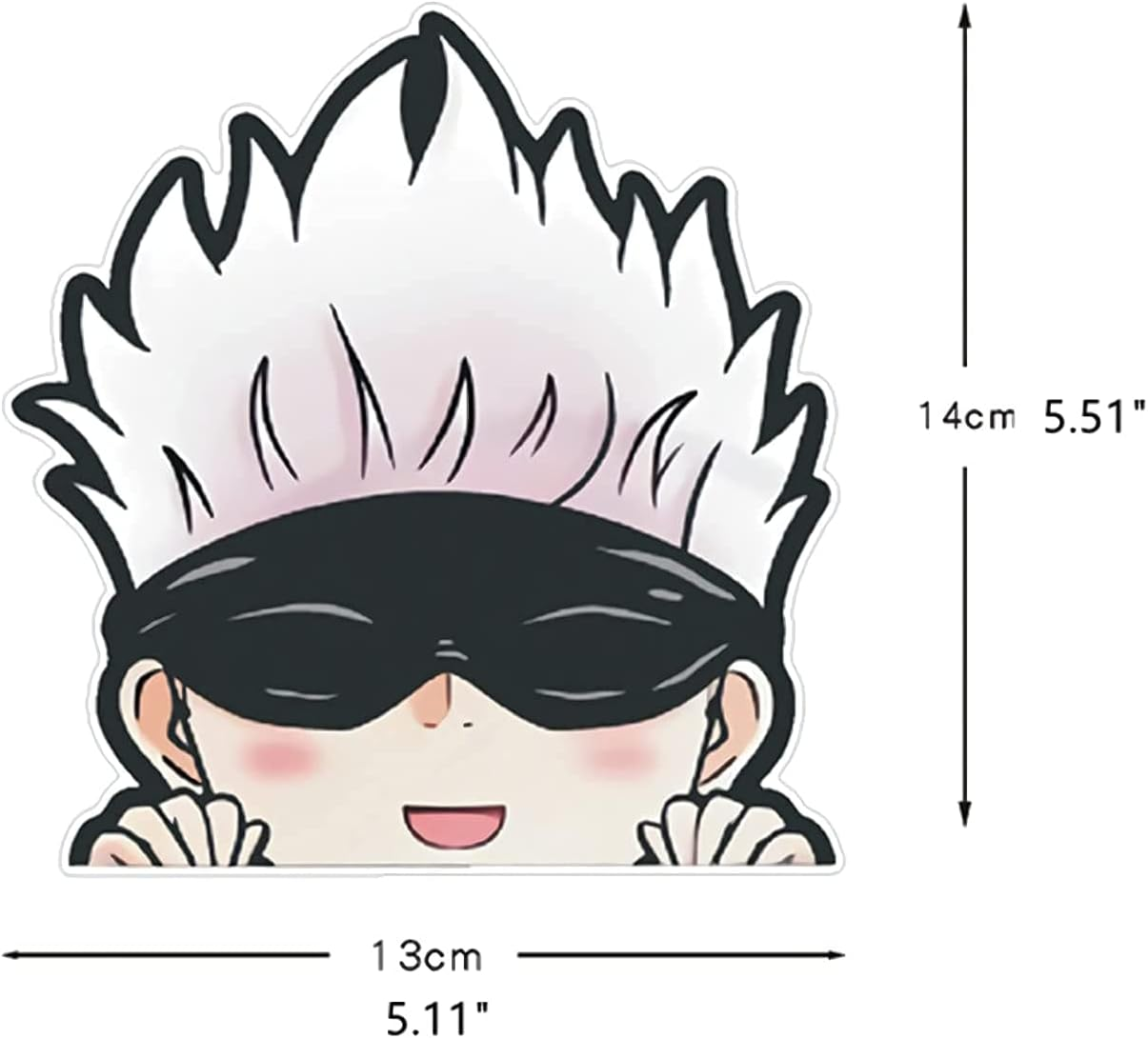 4 Pcs 5.11" Jujutsu Kaisen Japanese Anime Stickers and Decal Sticker Gojo Satoru Yuji, Megumi Ryomen for Car Window Door Bumper Laptop Water Bottle Motorcycle Tablet Cellphone Decoration image number 1