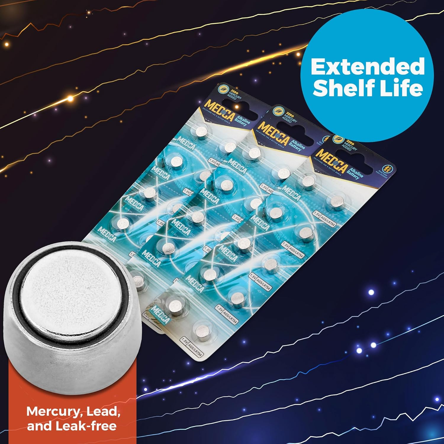 AG5 LR754 Batteries - 30 Count Pack - 1.5V Alkaline 754 LR48 193 Battery Button Coin Cell Batteries image number 3