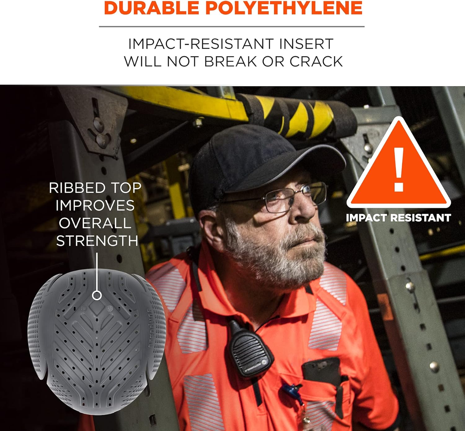 Ergodyne Skullerz 8945F(X) Universal Bump Cap Insert with Extra Venting, Fits into Any Baseball Hat, Charcoal image number 5