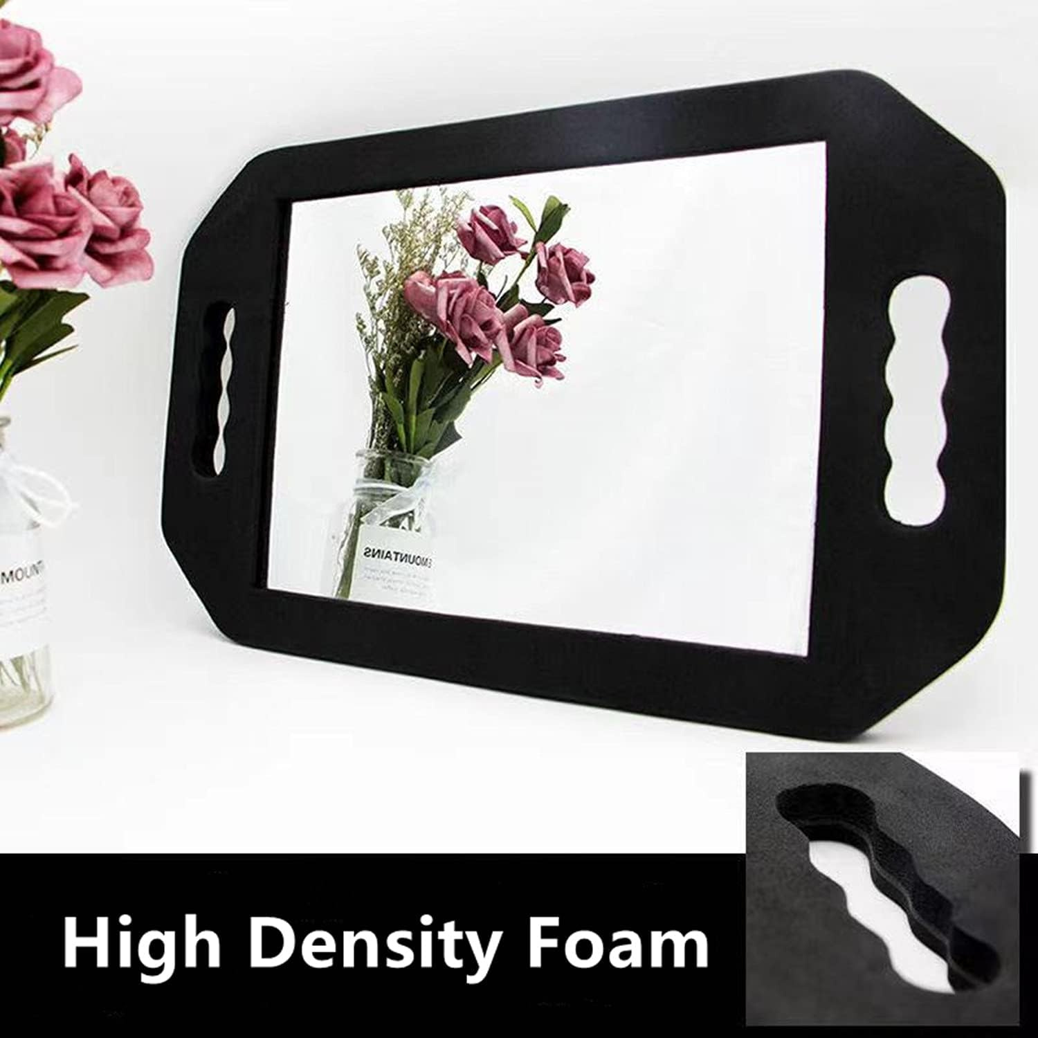 HREW Handle Mirror &ndash; Large Hand Mirror with Double Handle - Rectangular Hand Held Mirror with Handle - Lightweight Hair Salon Equipment Hairstylist and Barber Accessories (Double Rectangle) image number 3