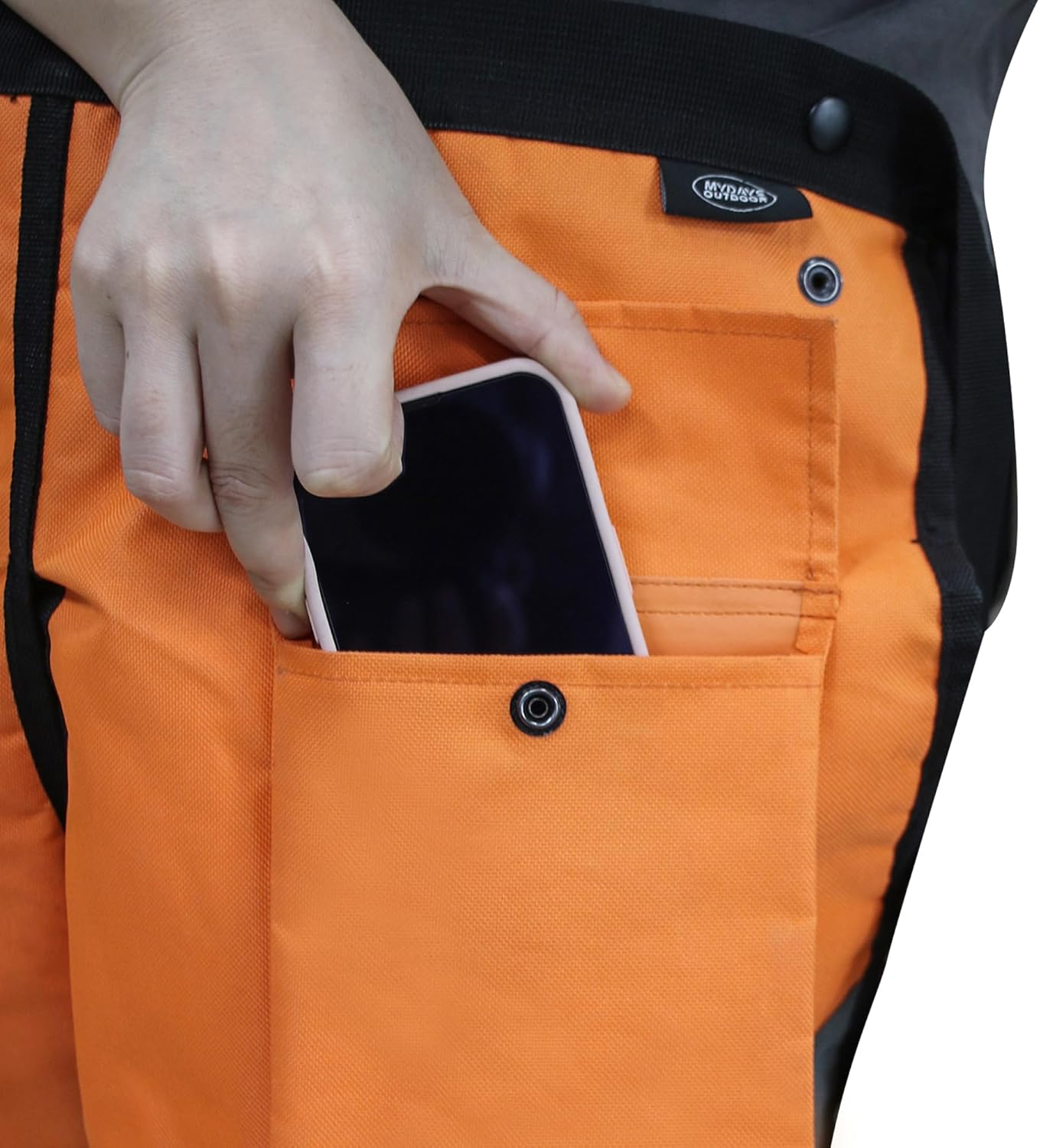 MYDAYS OUTDOOR Chainsaw Chaps Apron Wrap,Chainsaw Safety Equipment, Loggers Forest Workers Protective Chain Saw Pants,Orange image number 1