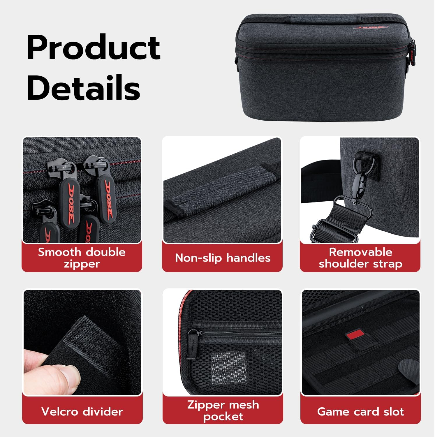 Mcbazel Storage Bag for N-Switch 2, Portable Full Protection Carrying Travel Bag with 24 Game Cards Storage for Switch 2 Controller and Other Accessories image number 4