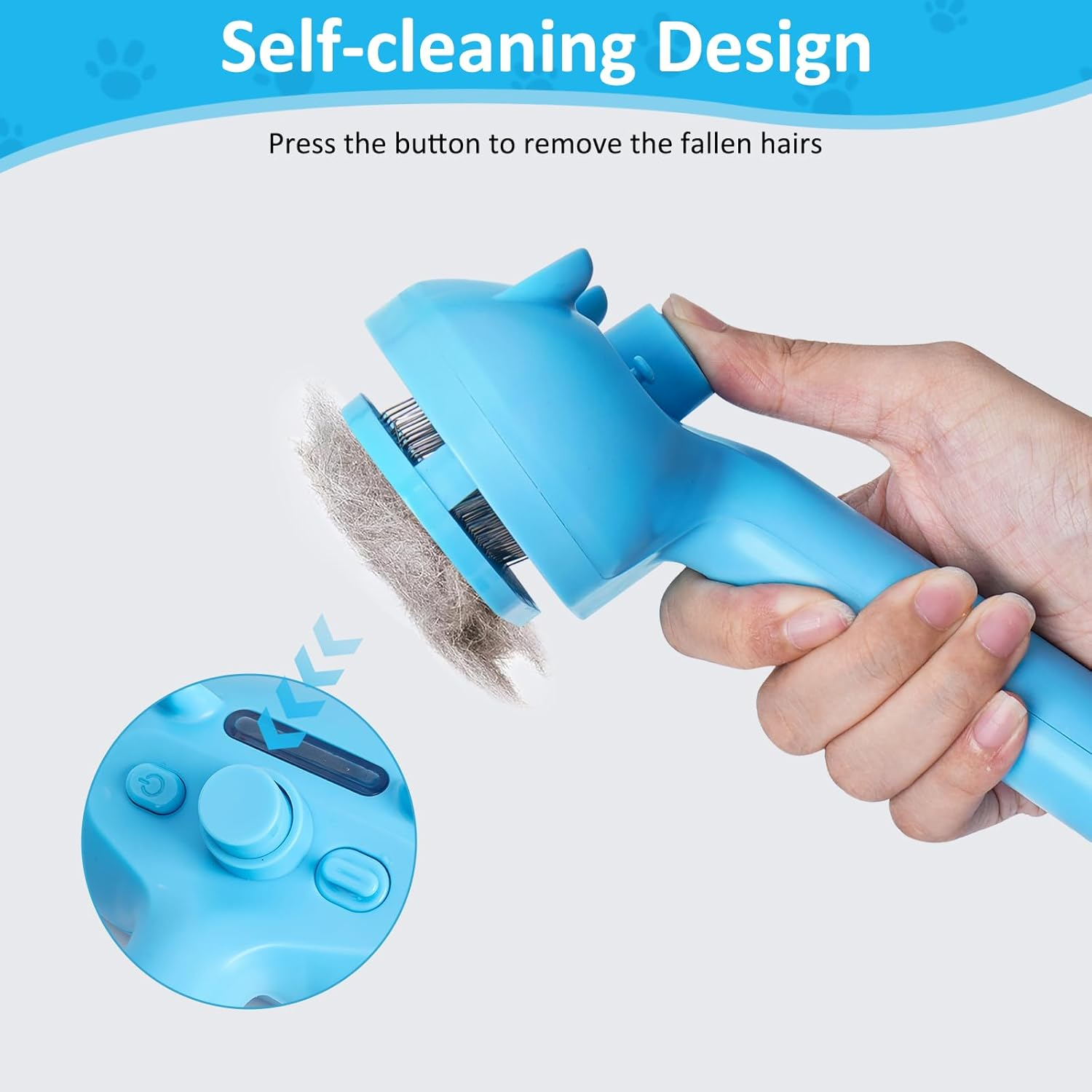 Spray Comb for Cats, Steamy Cat Brush, Cat Brush with Release Button, Cat Brush, Short Hair, Pet Dog Brush, Cat Brush, Multifunctional Cat Spray Massage Comb, Blue image number 2