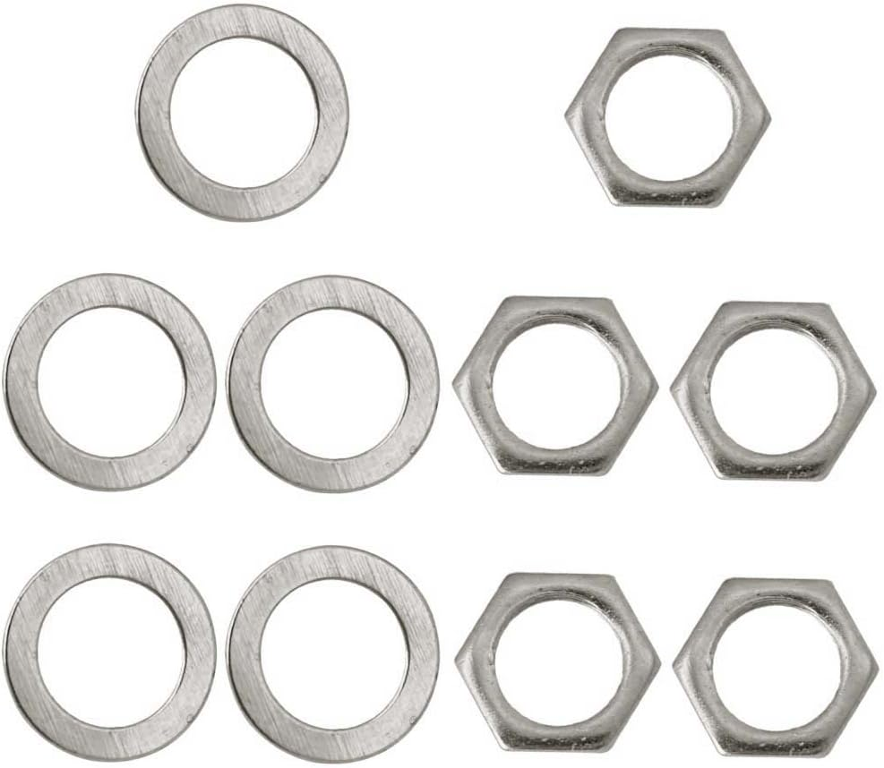 Baosity 5 Pieces Electric Guitar Bass Jack Output Socket Nuts Washers - Silver, as Described image number 1
