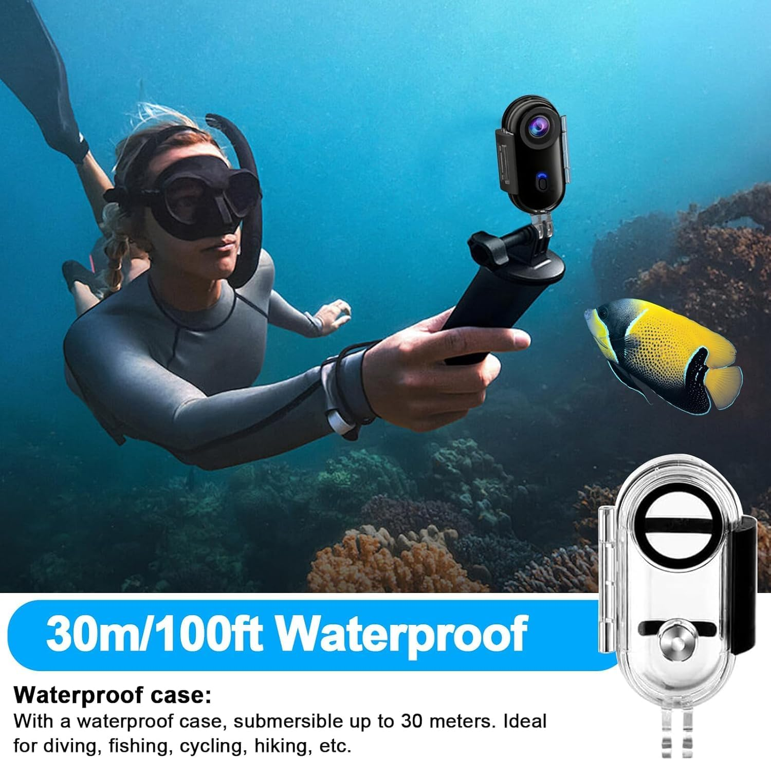 B-Qtech 4K Action Camera, 360&deg; Mini POV Portable Magnetic Body Camera, Underwater Camcorder 30M Waterproof Wifi Wearable Video Recorder 120&deg; Wide Angle for Work Travel Pet Walk Vlog image number 5