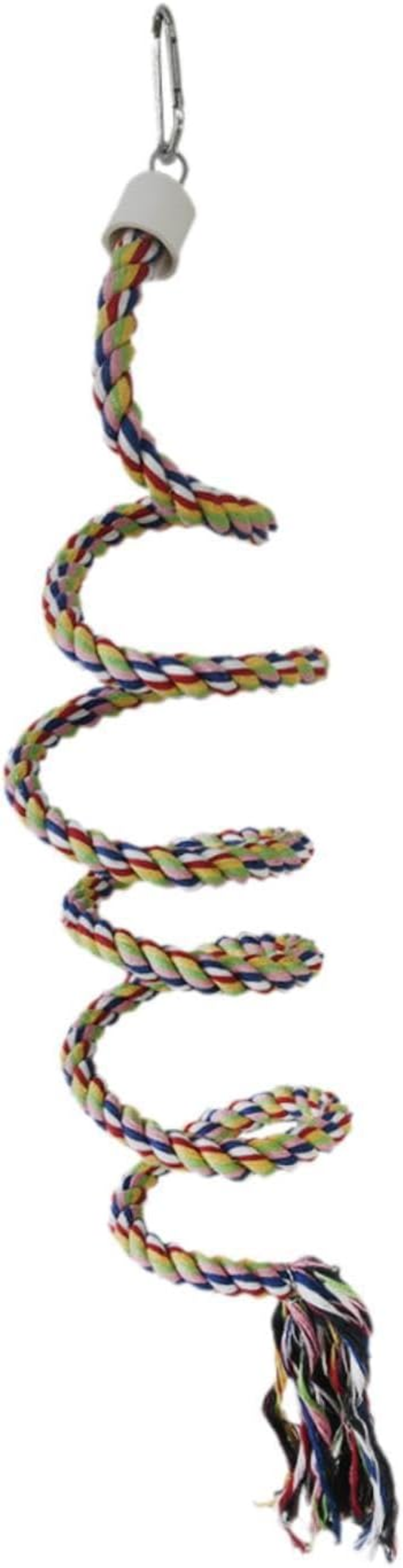 Fewnvwa Bird Spiral Rope Barsch Cotton Colored Bird Cage -Accessories 150 Cm Parrot Swing Barsch Climbing Rope for Waveless Conures, Gradient