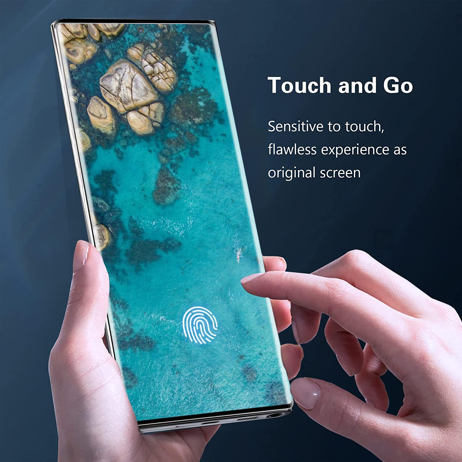 Hendlent [2+2 Pack] Galaxy S23 Ultra Screen Protector, 9H Tempered Glass, Ultrasonic Fingerprint Support, 3D Curved, HD Clear Scratch Resistant for Samsung Galaxy S23 Ultra 5G Glass Screen Protector - S23Ultra-Hd- image number 2