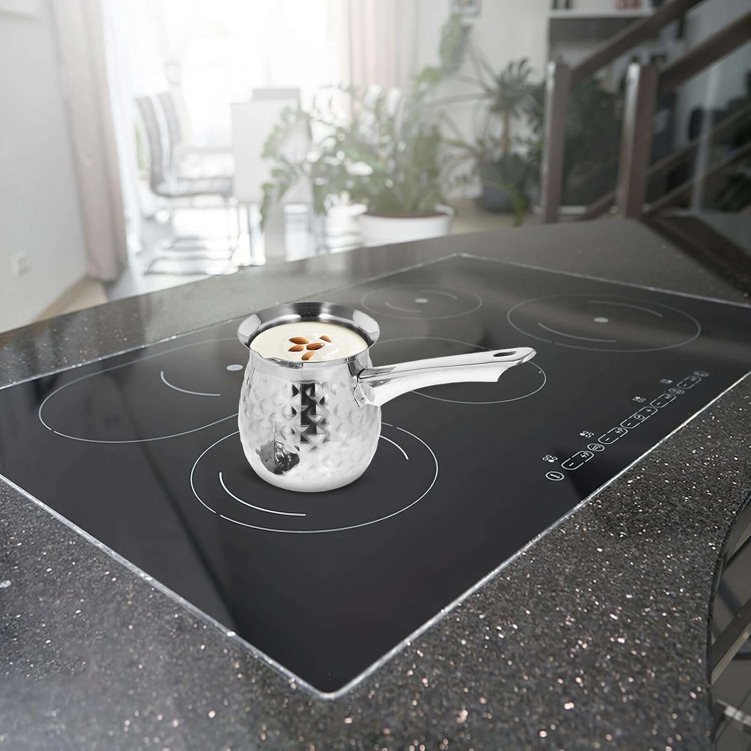 ABOOFAN Stainless Steel Milk Pitcher Household Steaming Pitcher with Ergonomic Handle for Espresso Latte Art Cappuccino Frothing Clean Milk Frothing Cup for Coffee Brewing Random Color image number 5