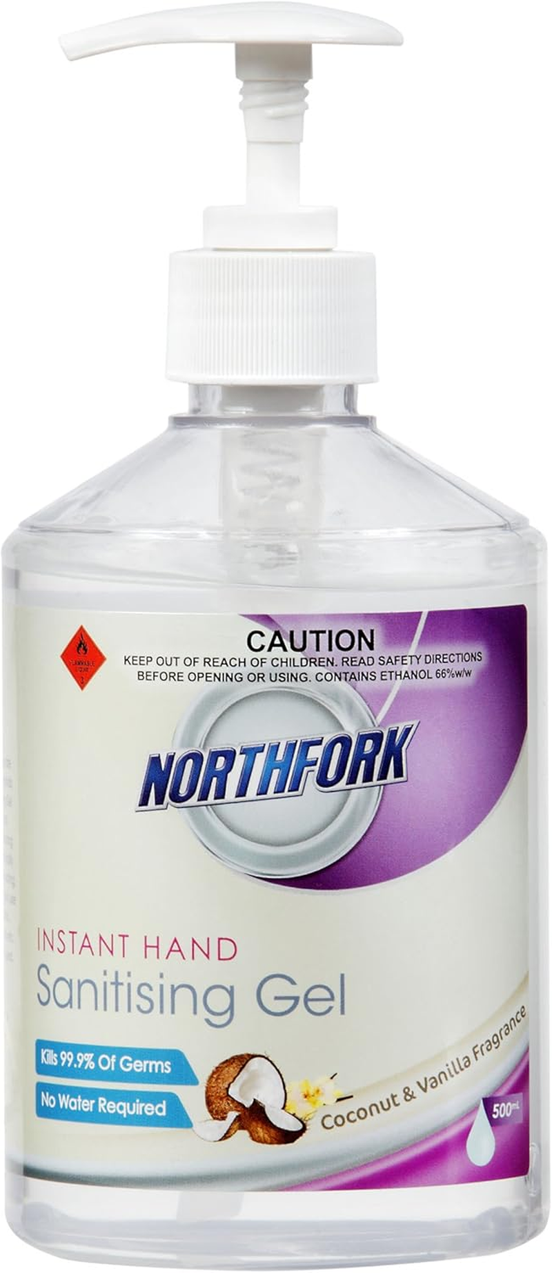 Northfork Hand Sanitiser Gel Coconut and Vanilla, 500Ml