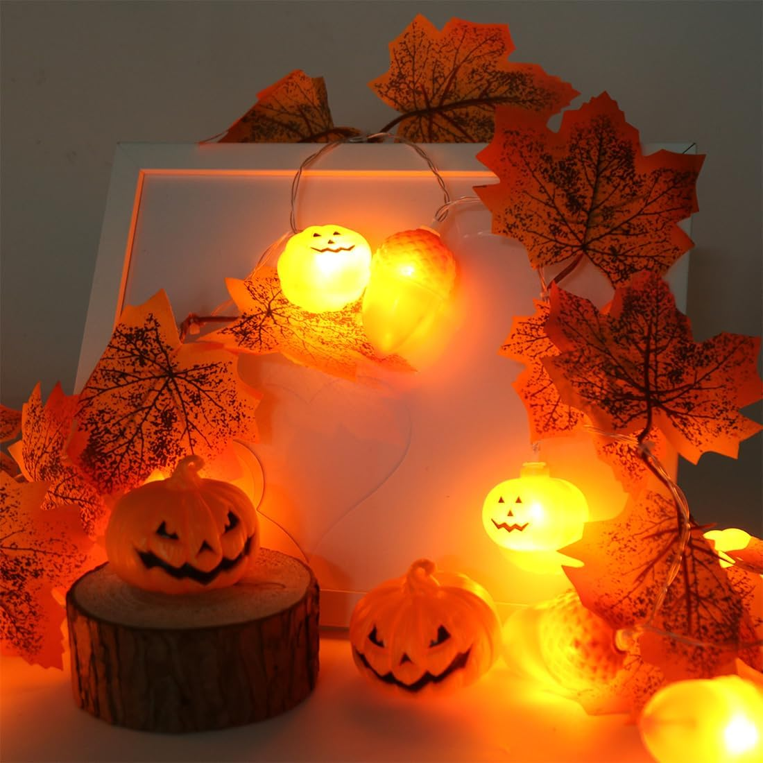 Autumn Fairy Lights, 1.5 M, 10 LED Maple Leaves Acorns Fairy Light, Fairy Lights, Battery for Decorating Windows, Doors, Tables, Autumn Decoration, Thanksgiving, Halloween, Christmas Decoration image number 5