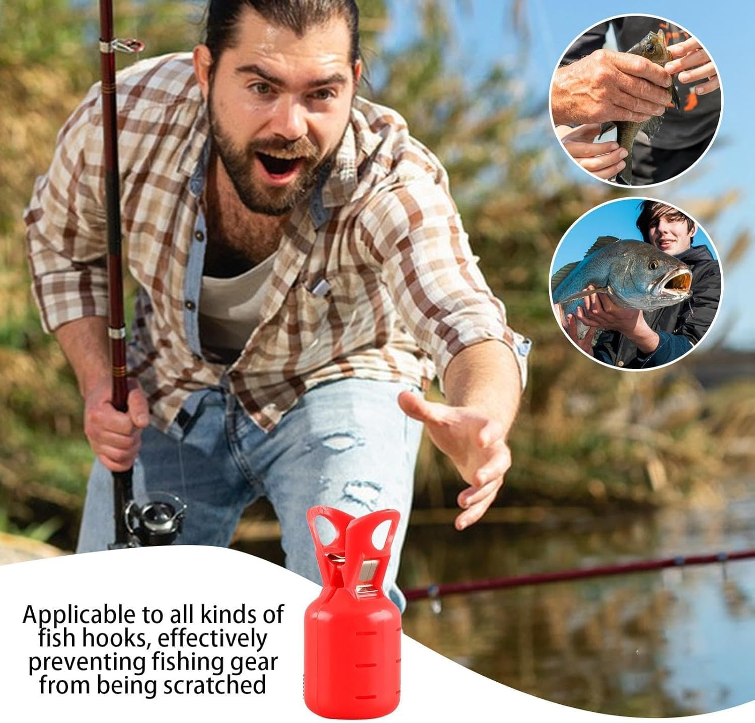 Ksngtixe 10Pcs Fishing Hook Covers Squid Bait Hook Protectors Lightweight Durable Fishing Hook Guards for Saltwater Freshwater Fishing Accessories image number 3