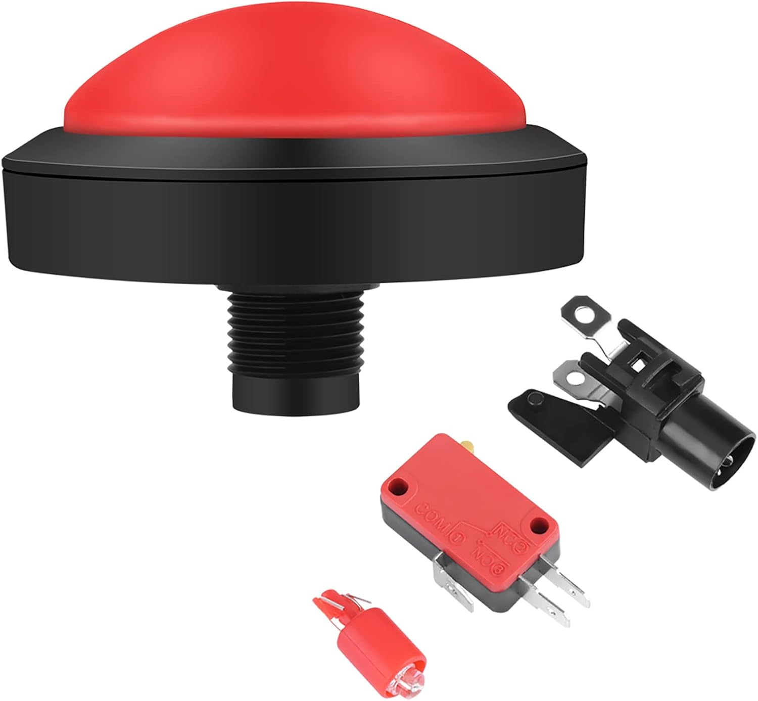 100Mm Massive Button with LED, LED Lighted Button for Interactive Vending Machines,Diy Assembly (100#-Red+Three-Legged Switch+Led Light) image number 5