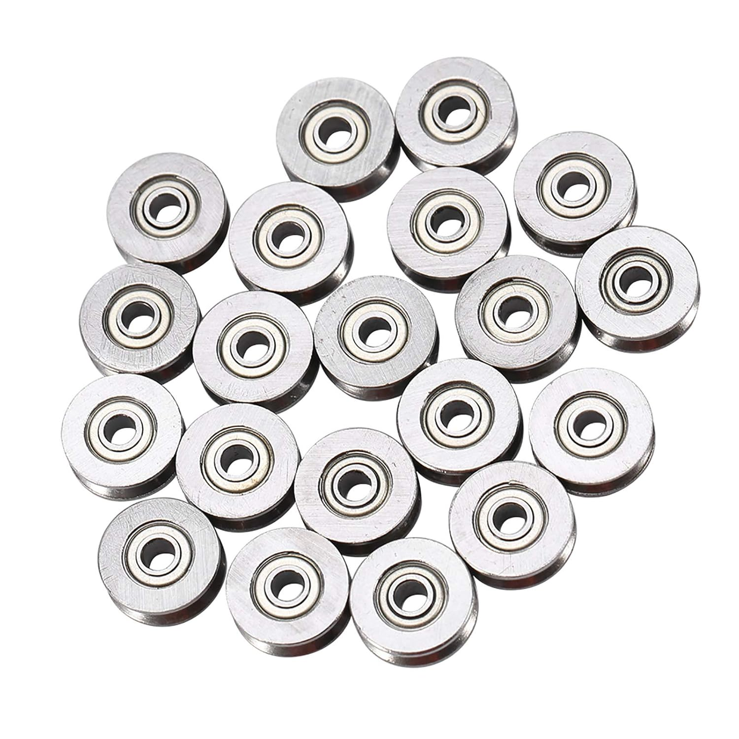Rail Track Pulley 20 Pcs V623ZZ Steel Rail Bearing 3X12X4Mm Deep V Groove for Linear Motion System Applications image number 4