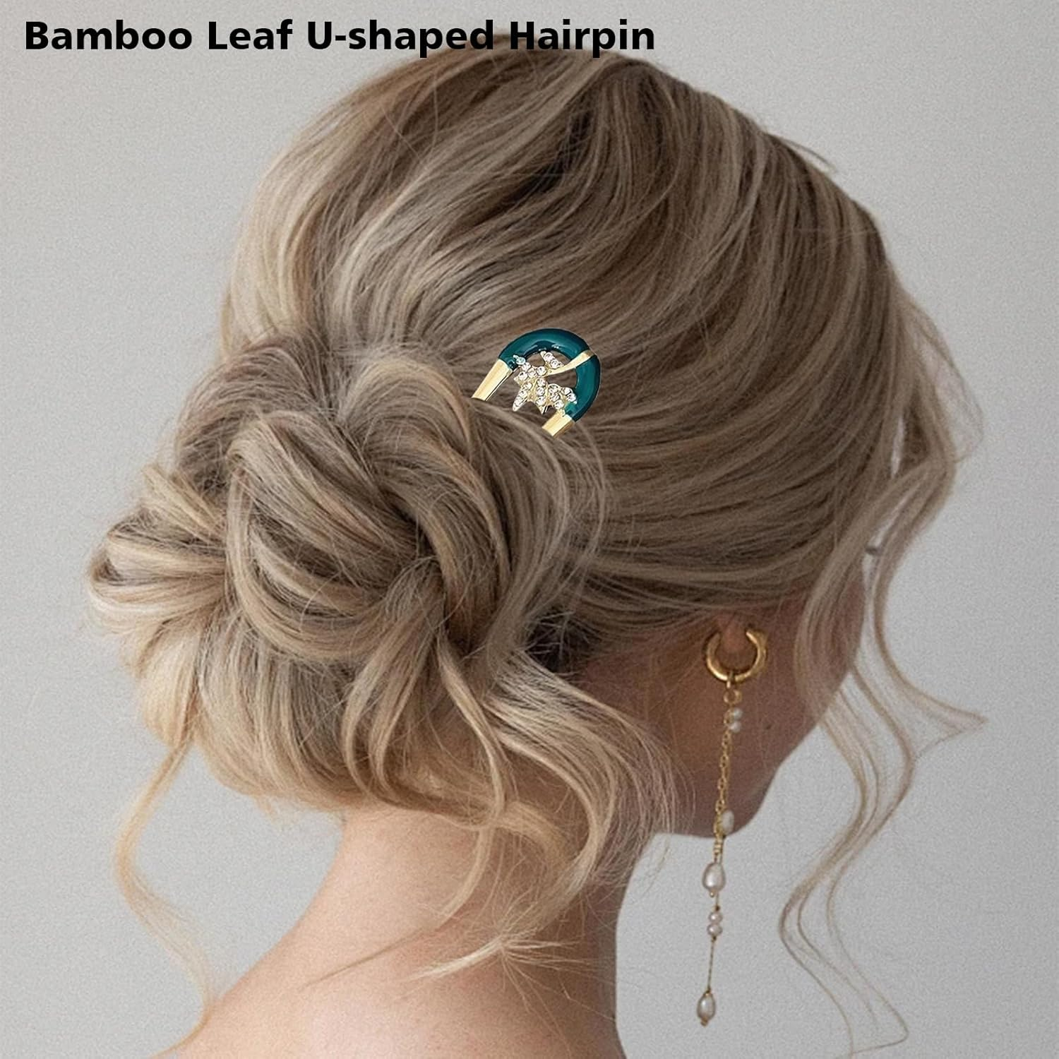 WUMUZAI 4Pcs Gold French Hair Pin, Vintage Metal Hair Fork, U Shaped Hair Pins for French Twist, Chignon Hair Pin Clip Stick for Styling, Buns, Wedding Updo, Women Girls Thick Fine Thin Hairstyle image number 3