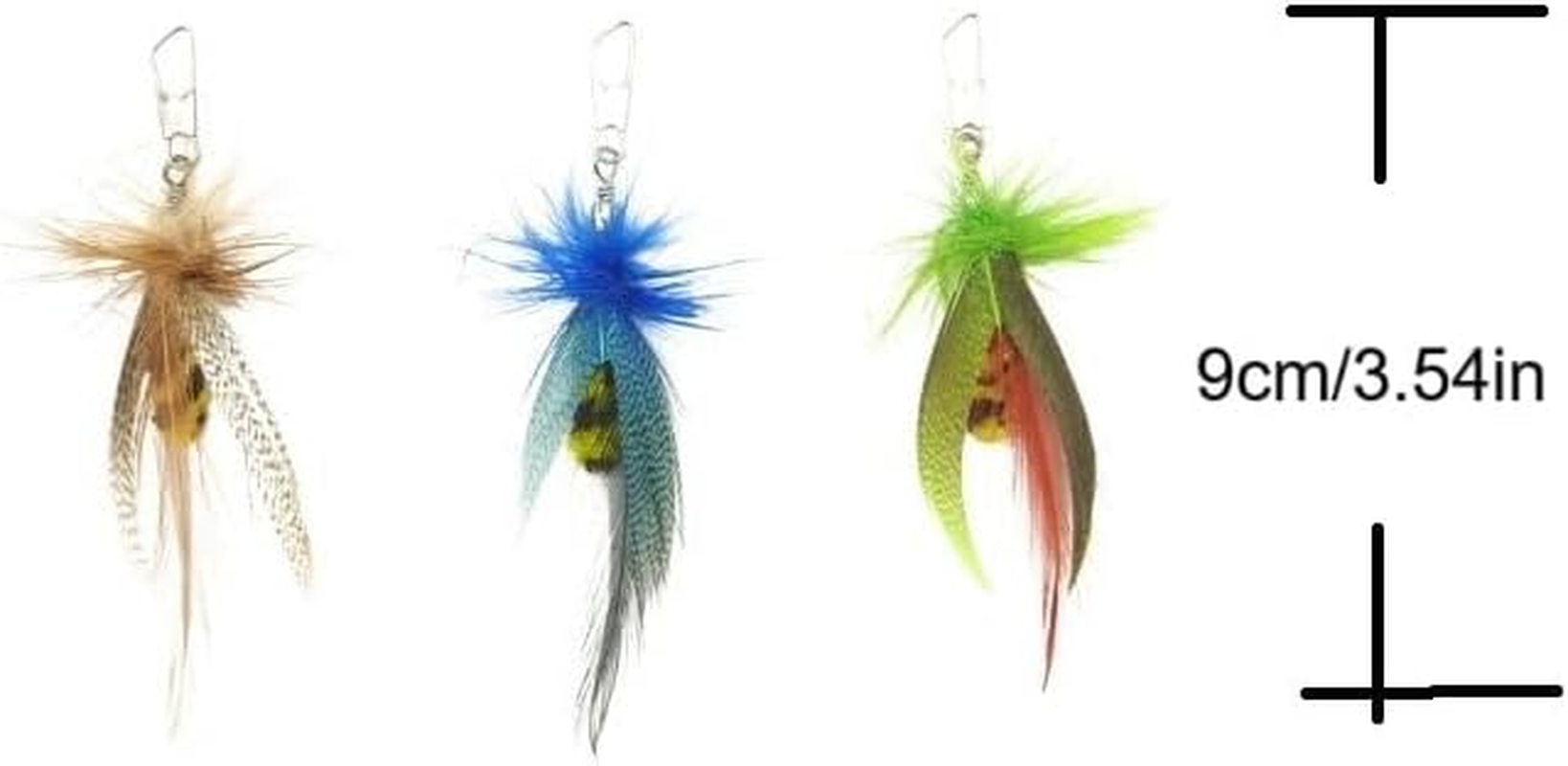 CYBERNOVA 8 PCS Colorful Cat Replacement Feathers Refills for Interactive Cat Teaser Wand Toys(C) image number 3