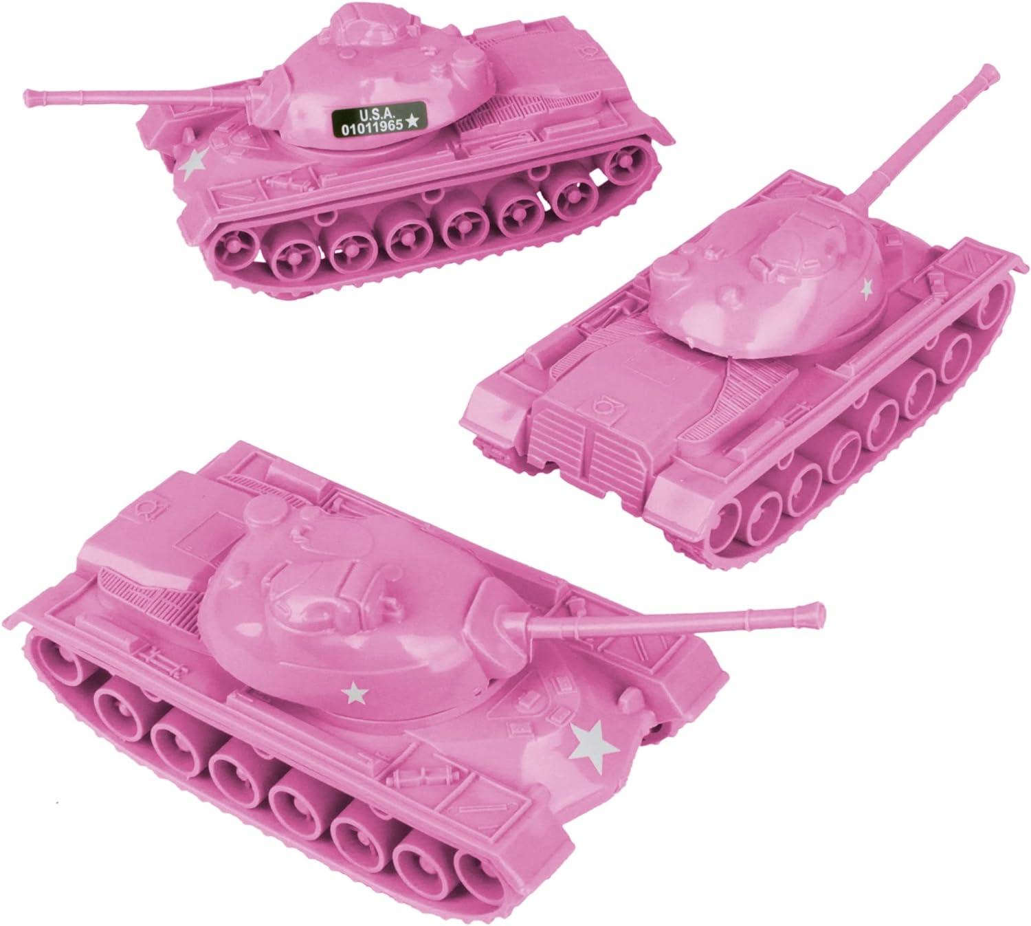 Tim Mee Toy Timmee Toy Tanks for Plastic Army Men - Tan WW2 3Pc Made in USA