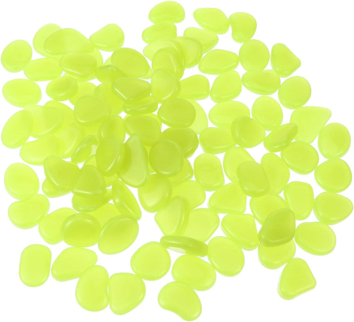 Yardwe 100Pcs Garden Pebbles Glow for Fish Tank Decor Pathway Decoration and Outdoor Landscaping Vibrant Mixed Colors for Aquarium and Garden Use