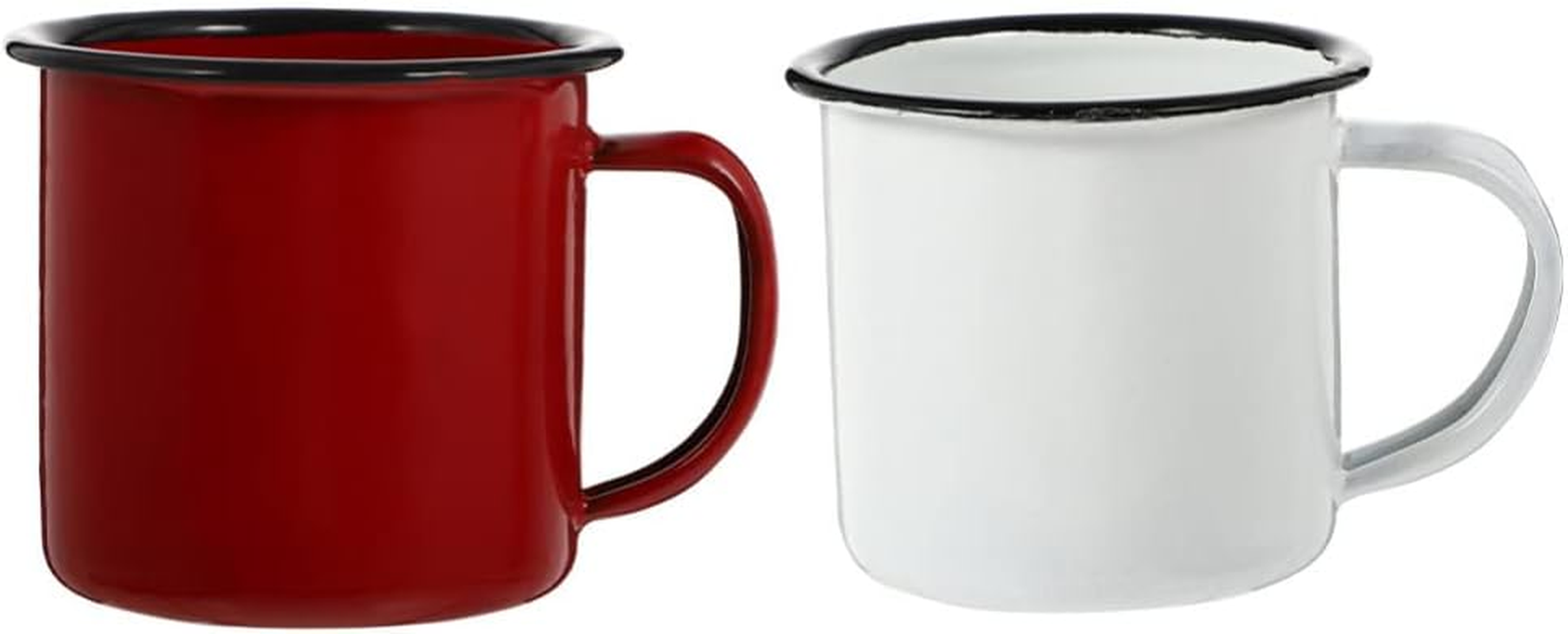 Yardwe 2 Pack Enamel Camping Coffee Mug Camp Mug Small Tiny Metal Enamelware for Indoor, Outdoor Hiking, Travel, Fishing, Picnics (Yellow, Blue)