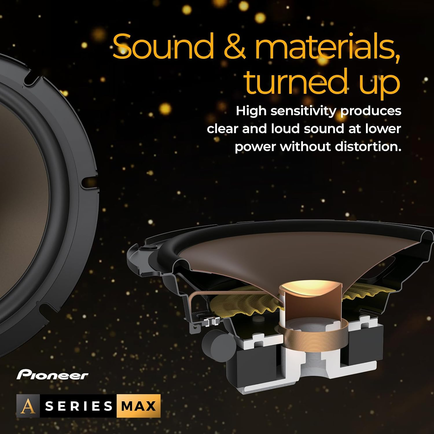 PIONEER A-Series MAX TS-A693FH, 2-Way Coaxial Car Audio Speakers, Full Range, Clear Sound Quality, Easy Installation and Enhanced Bass Response, Full Gold Colored 6&rdquo; X 9&rdquo; Oval Speakers image number 5