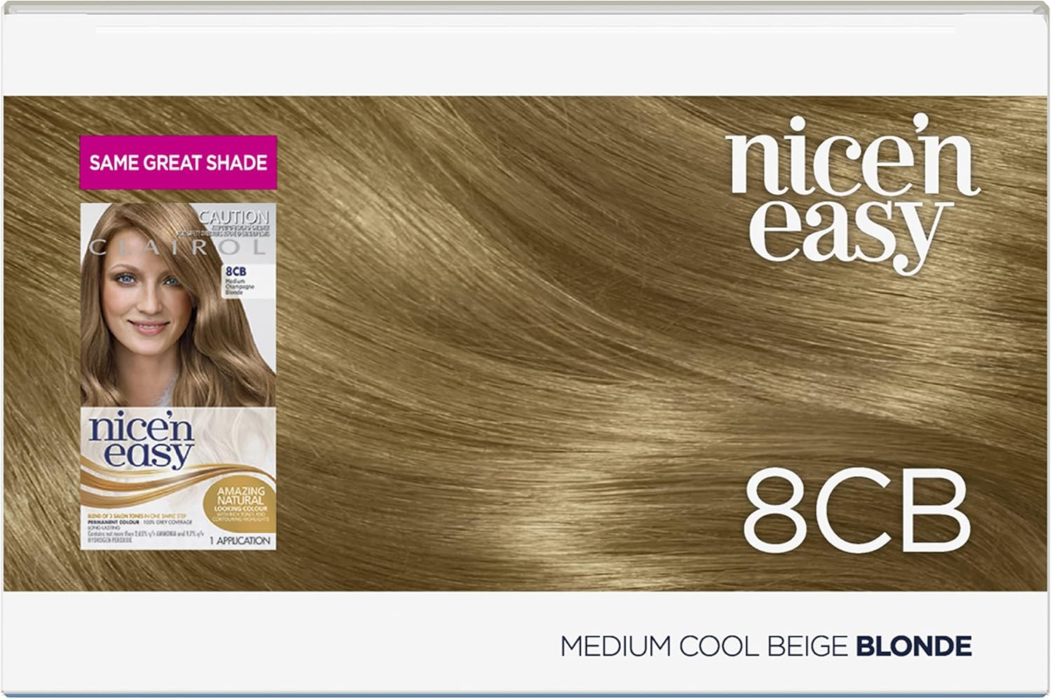 Clairol Nice 'N Easy Permanent Hair Colour 8CB Medium Champagne Blonde, 100% Grey Coverage, Natural Looking Hair Colour image number 2