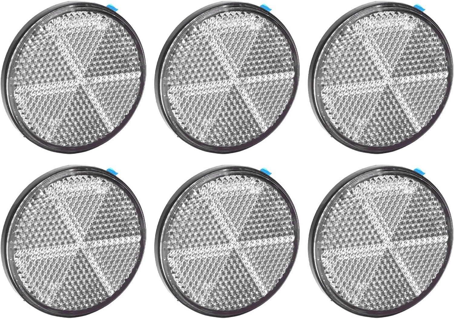 Premium Reflective round Safety Reflector, Truck Reflective Reflector 6Pcs 2.24In Self Adhesive for Mailboxes, Driveway, Tunnels, Post, Cars Trailer (White) - Red image number 2
