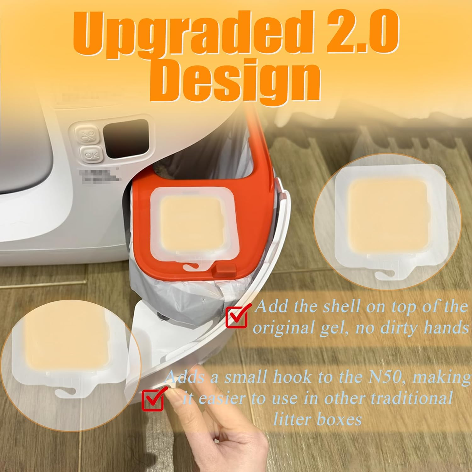 6PCS N50 Odor Eliminator 3.0 Exclusive for PETKIT Pura Max Automatic Self-Cleaning Cat Litter Box - Cat Toilet Odor Control for Most Other Automatic Litter Box (With Hook) image number 5